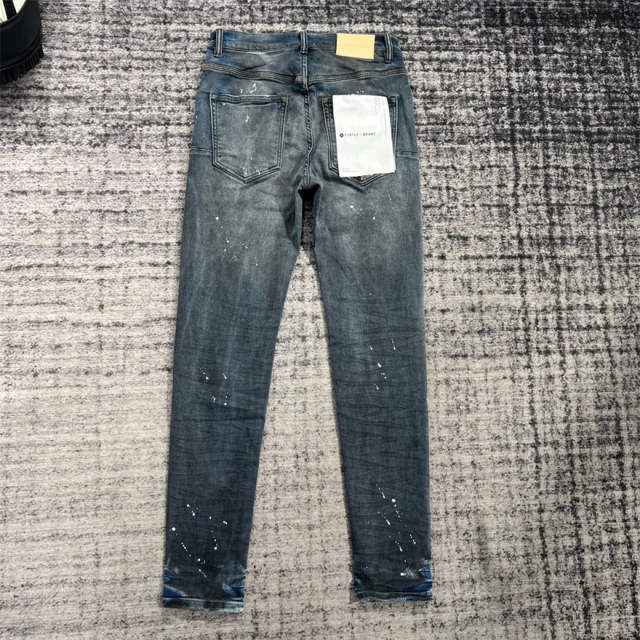 1:1 Quality PURPLE BRΑND Mid Indigo Denim Jeans 23SS Pants Men P002 Slim Clean Fits