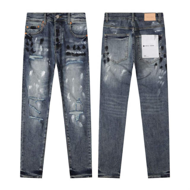 1:1 Quality PURPLE BRΑND Denim Paint Jeans 23SS Pants Men P002 Slim