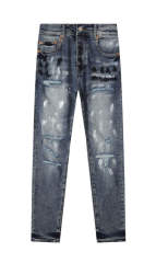 1:1 Quality PURPLE BRΑND Denim Paint Jeans 23SS Pants Men P002 Slim