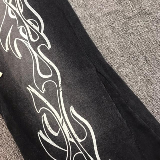 1:1 Quality Hellstar Studios flare black flame vibe pants