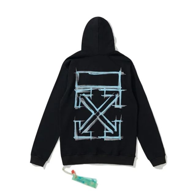OW Back Blue hollow Arrow Hoodie