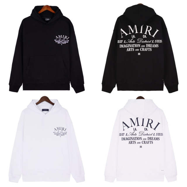 LA CA Hoodie Black White
