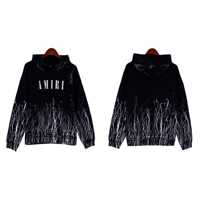 Cracks Hoodie Black White