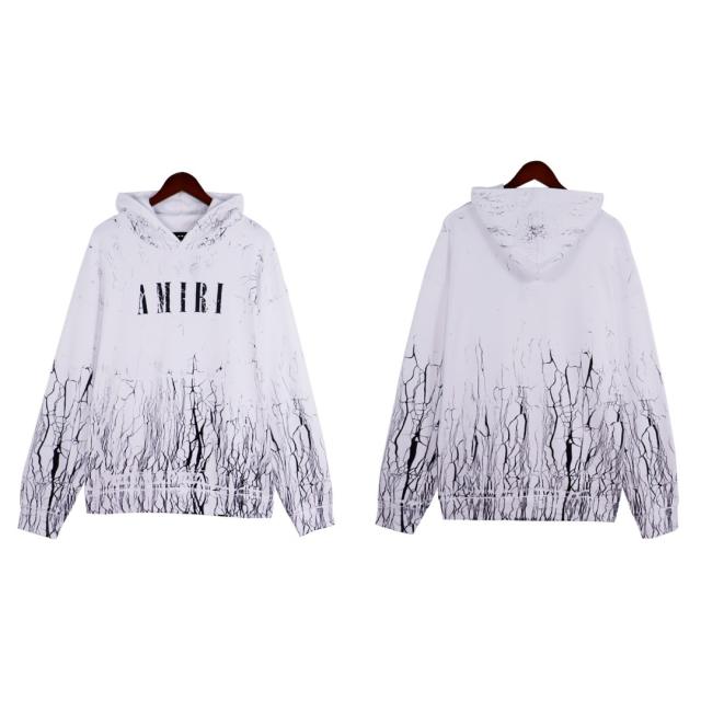 Cracks Hoodie Black White