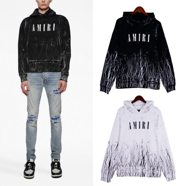 Cracks Hoodie Black White