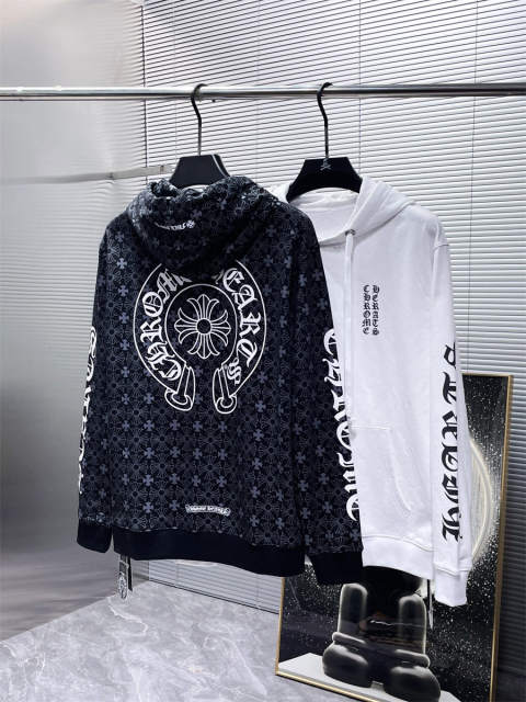 Chr0me Hearts CH All Over Cross Hoodie Black White