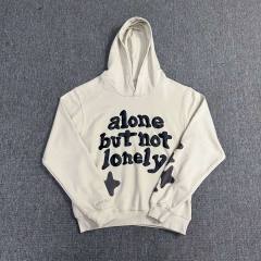 Broken Planet Alone but Not Lonely Foaming Printed Hoodie Beige