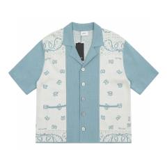 Rhude Knit Polo Shirt Blue White