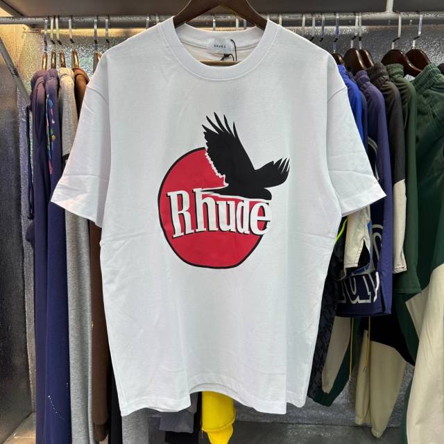 Rhude Hawk Sun T-Shirt Beige White Black