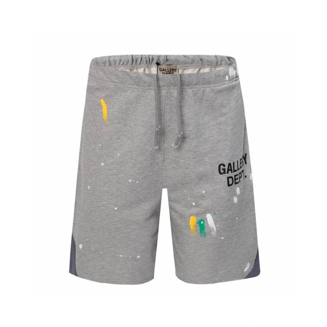 Gallery Dept Paint Splatter Frayed Shorts Gray Black Navy Blue Orange