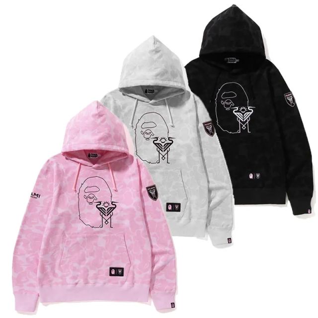 BAPE Miami Hoodie Pink Black Gray