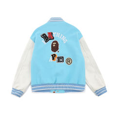 Bape White Leather Jacket 2 Colors