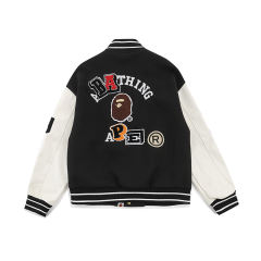 Bape White Leather Jacket 2 Colors