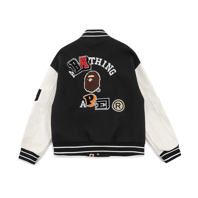 Bape White Leather Jacket 2 Colors