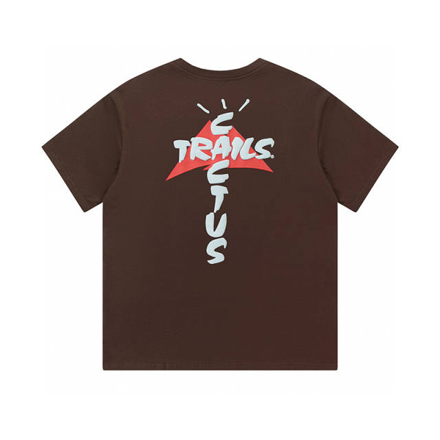 Travis Scott Cactus Jack Trails Assn TEE T-Shirt Brown Beige