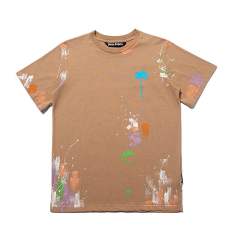 Palm Angels Paint Splatter Ink T-Shirt Brown