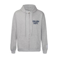 Gallery Dept Basic Clean Fits Zipped Hoodie Black Gray Dark Gray