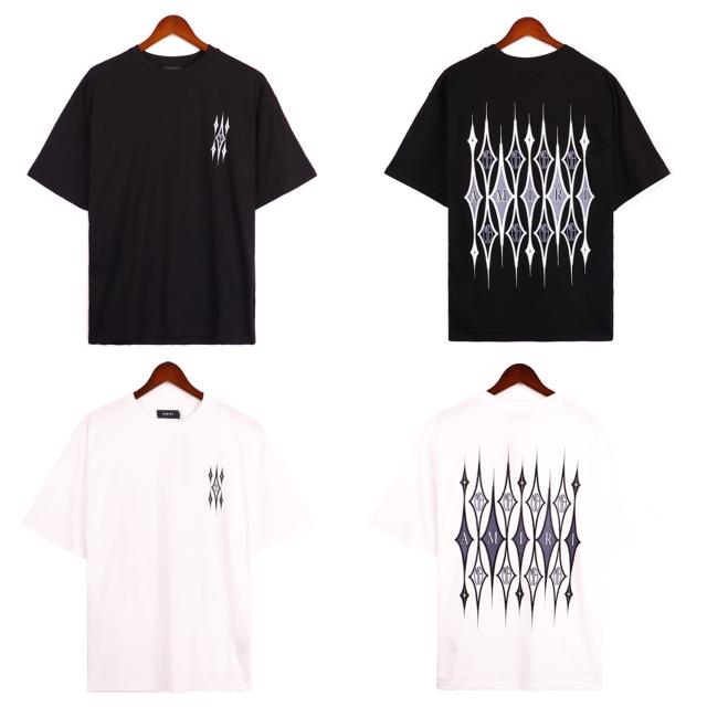 Argyle Print T-Shirt Black White