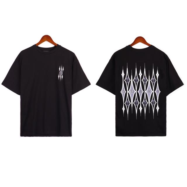 Argyle Print T-Shirt Black White
