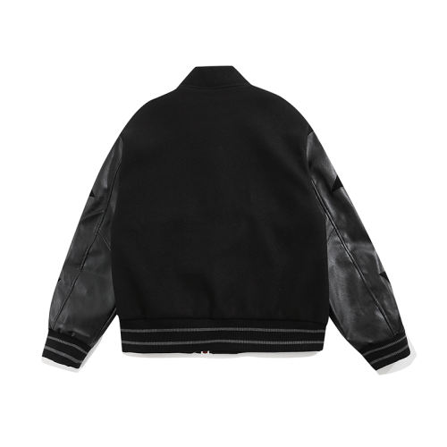 Bape Black Leather Sleeve Jacket Corlor