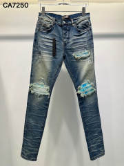 1:1 Quality Ripped Blue Patch Jeans Denim Pants 23SS