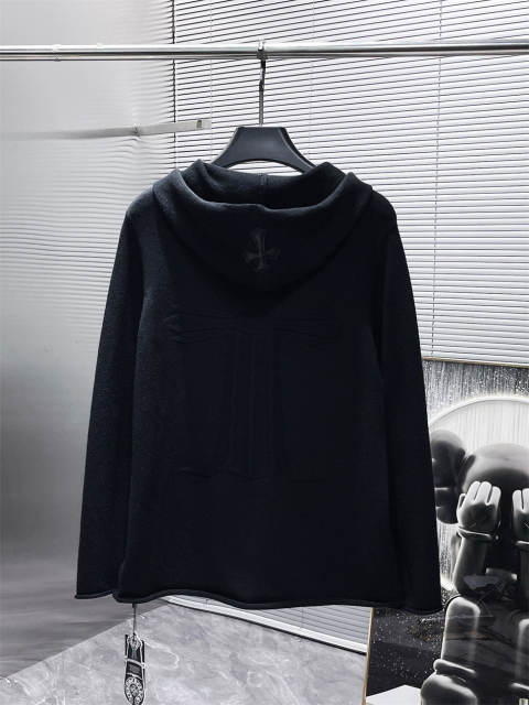 Chr0me Hearts CH Basic Cross Hooded Sweater Hoodie Black Gray