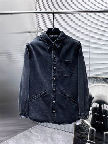 Chr0me Hearts Black Cross Patch Denim Jacket Clean Fits
