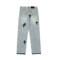 Chr0me Hearts CH Black Cross Indigo Denim Pants Jeans