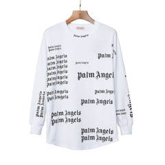 Palm Angels All Over Print Long-Sleeve T-Shirt White Black