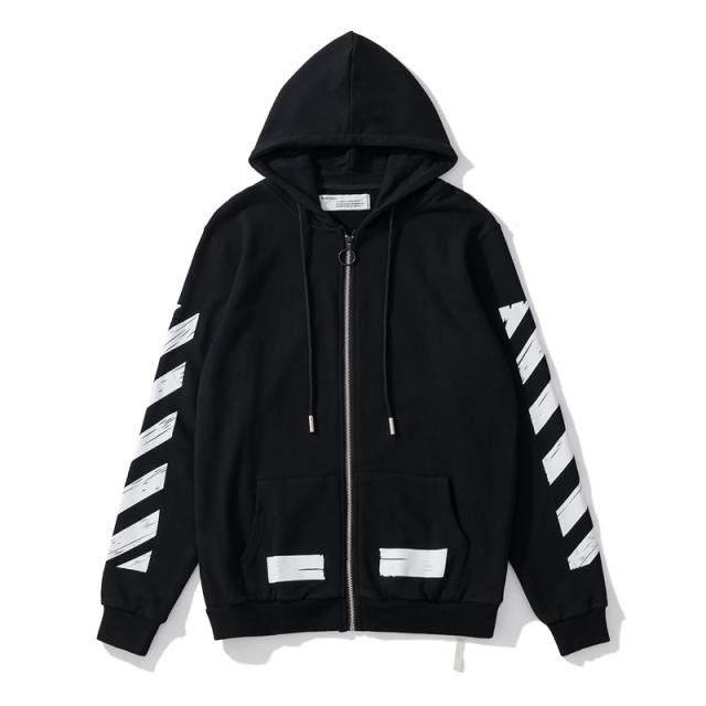 OW Pink Logo Hoodie Black White