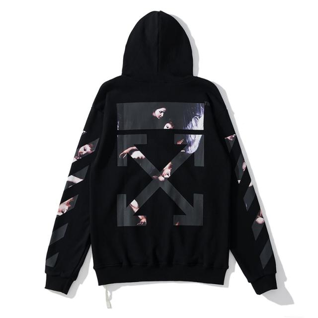 OW Oil Painting Hoodie Black White