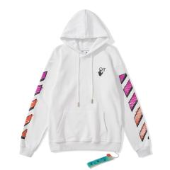 OW Pink Logo Hoodie Black White