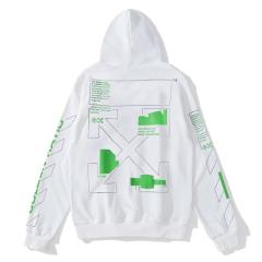 OW Green Logo Hoodie Black White