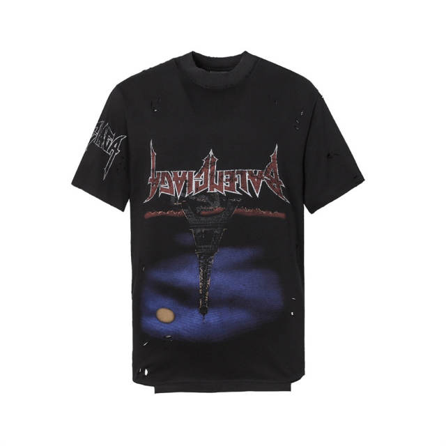 [Best Quality] BLCG Distressed Washed Everl Tower T-Shirt  Black