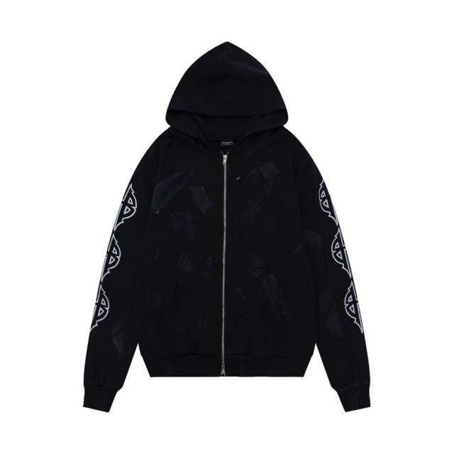 []Best Quality] BLCG Metalica Fonts Distressed Hoodie Black