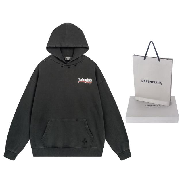 BLCG 23SS White Fonts Distressed Hoodie