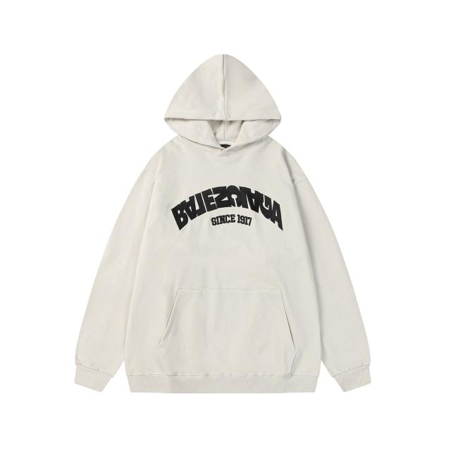 BLCG Reverse Embroidered Hoodie Black White Beige