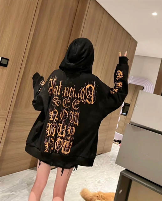 BLCG 23FALL Distressed Black Hoodie