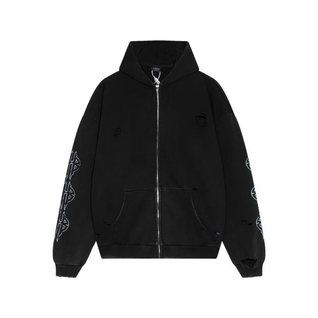 [Best Quality] BLCG Distressed Washed Everl Tower Hoodie