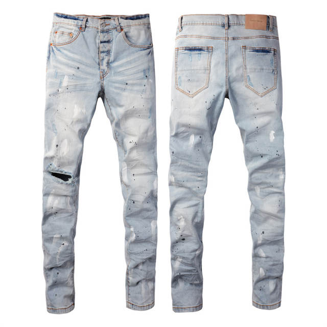 1:1 PURPLE BRΑND Paint Splatter Denim Jeans