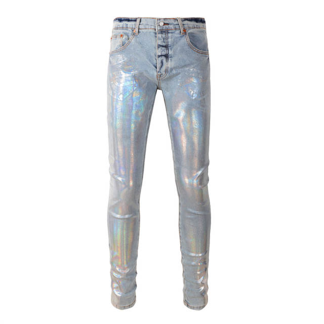 #9005 1:1 PURPLE BRΑND Light Indigo Denim Jeans