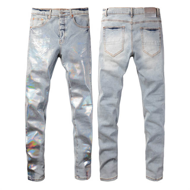 #9005 1:1 PURPLE BRΑND Light Indigo Denim Jeans