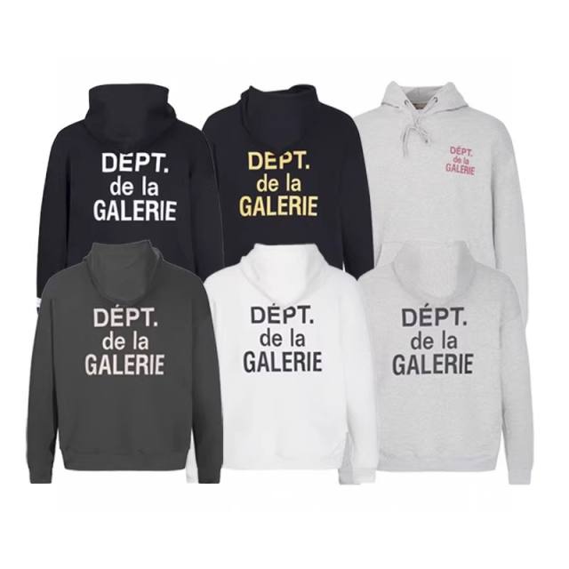 Gallery Dept De La Galerie Hoodie Black Gray White Clean Fits