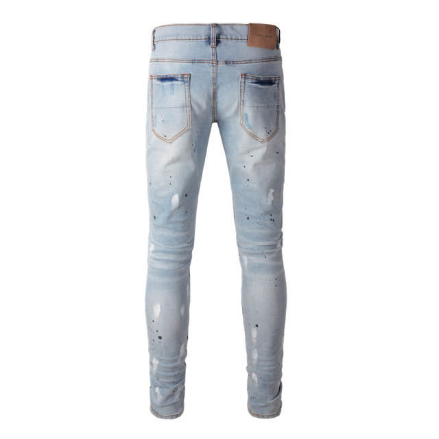 1:1 PURPLE BRΑND Paint Splatter Denim Jeans