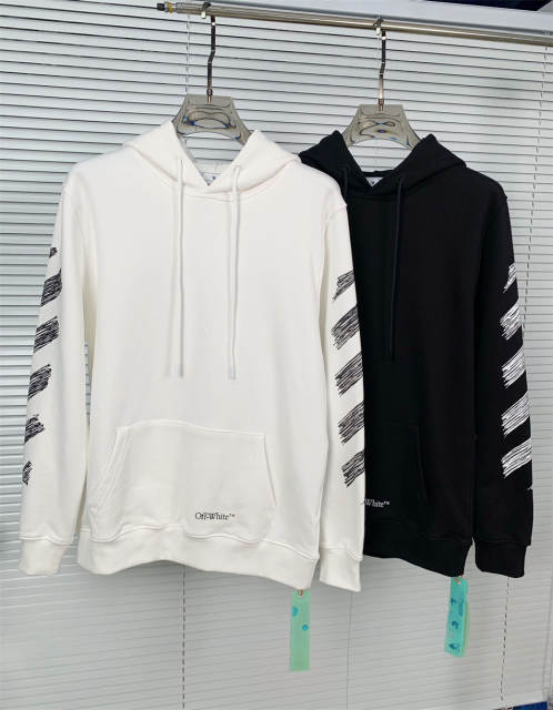 OW Pencil Logo Hoodie Black White