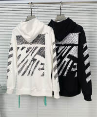 OW Pencil Logo Hoodie Black White