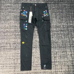 1:1 Quality Purple Brand Black Paint Denim Jeans 23SS Pants Men P002 Slim