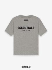 Fear of God FOG Black Flocking Print T-Shirt Tee (Gray Black)
