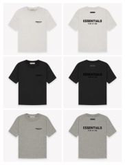 Fear of God FOG Black Flocking Print T-Shirt Tee (Gray Black)