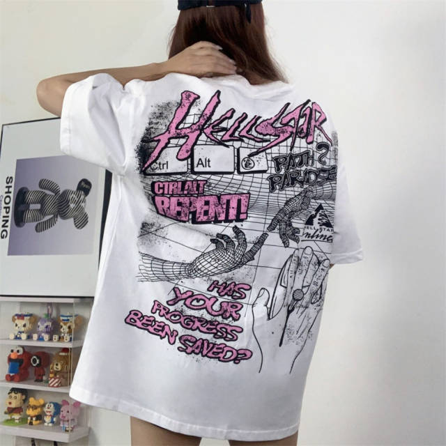 Hellstar Studios Online Short Sleeve Tee Shirt Vintage White